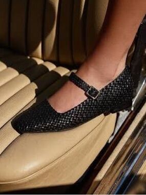 BARED FOOTWEAR Surfbird Black Woven Mary Janes
